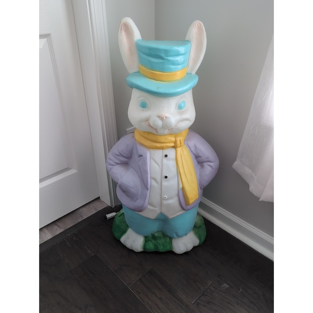 LARGE Vintage EMPIRE Mr. EASTER Bunny Rabbit 35" Lighted Blow Mold *RARE* Works